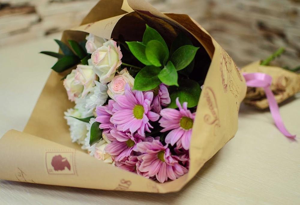 Букет цветов из: Розы и Хризантемы в Староникольское 