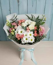 Букет цветов из:  Розы, Лизиантусы и Хризантемы в Староникольское 