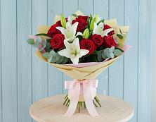 Букет цветов из:  Лилии и Розы в Староникольское 