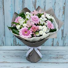 Букет цветов из:  Герберы, Альстромерии и Хризантемы в Староникольское 