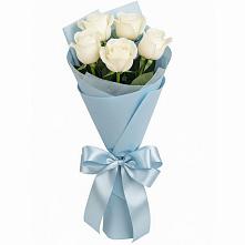 Букет 5 Белых роз Проуд в Староникольское 