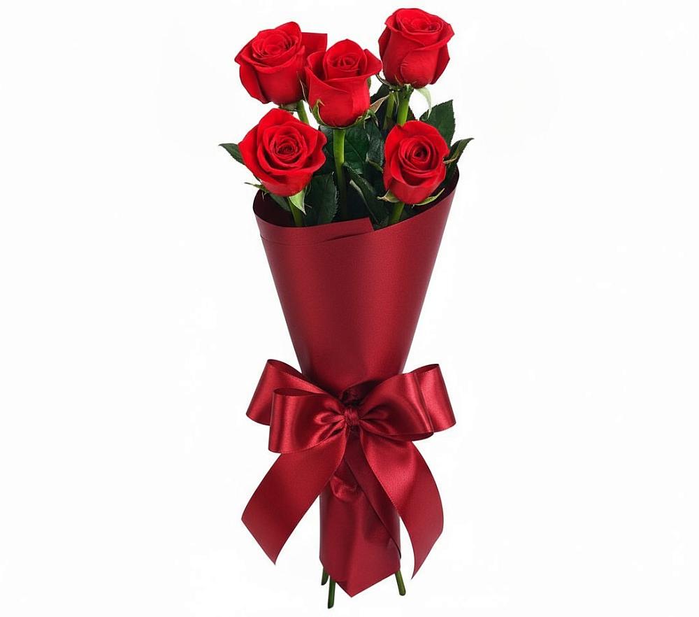 Букет 5 Красных роз Эдлесс Лав в Староникольское 