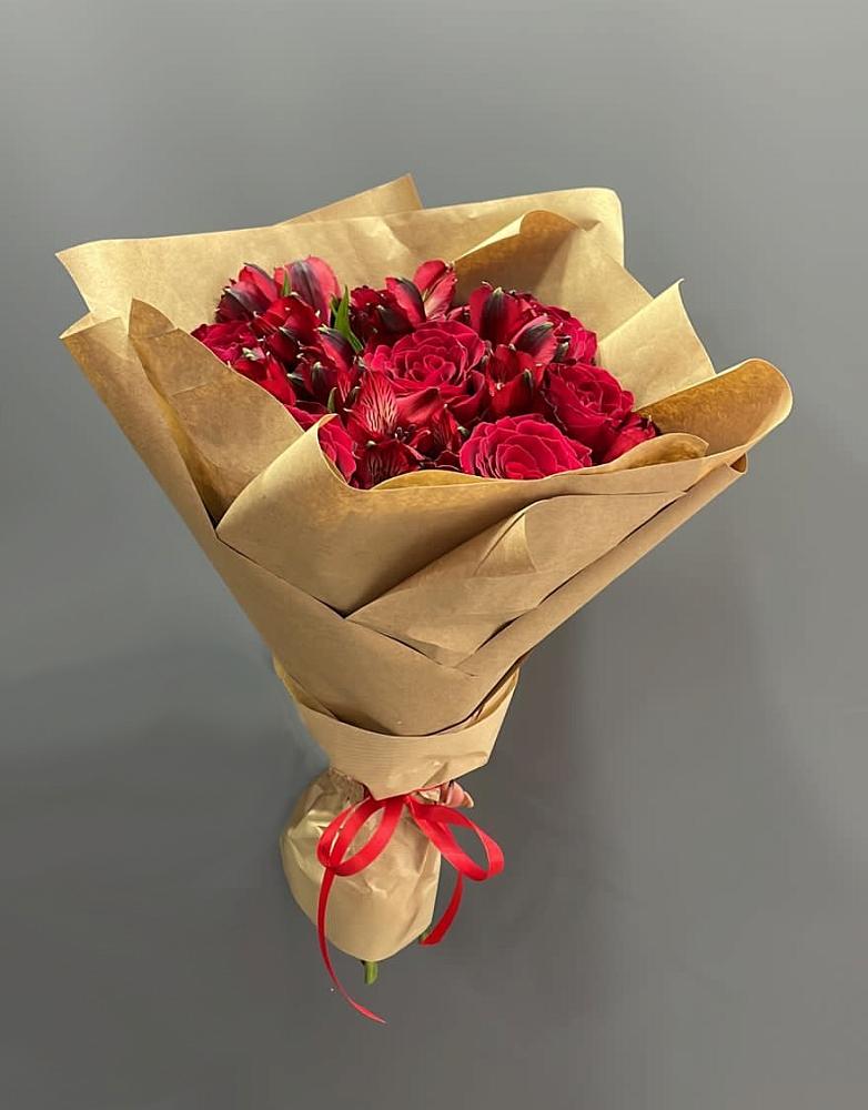 Букет цветов из: Альстромерии и Розы в Староникольское 