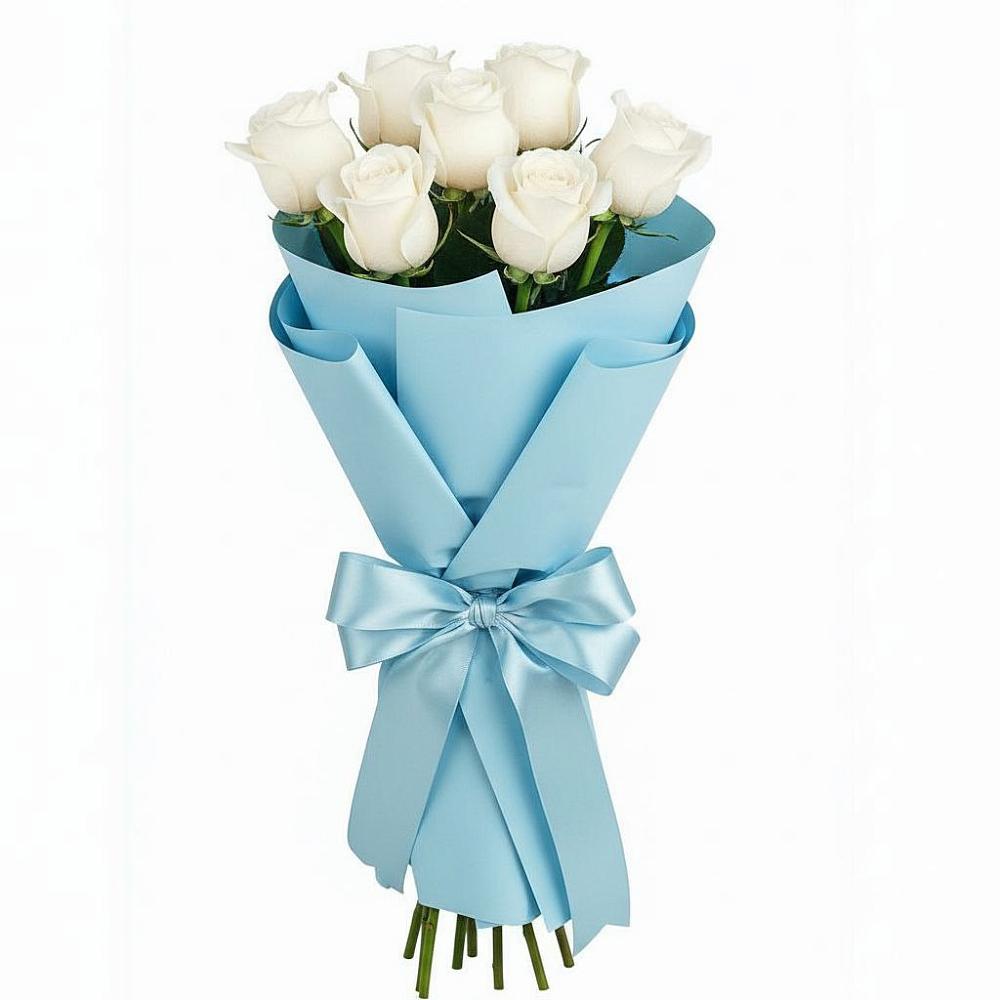 Букет 7 белых роз Проуд в Староникольское 