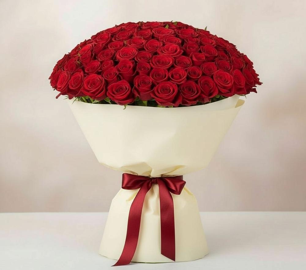 Букет 101 Красная роза Милано в Староникольское 