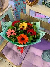Букет цветов из:  Герберы, Хризантемы и Альстромерии #REPLACE_PRED# Староникольское 