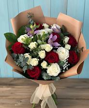 Букет цветов из:  Розы и Альстромерии в Староникольское 