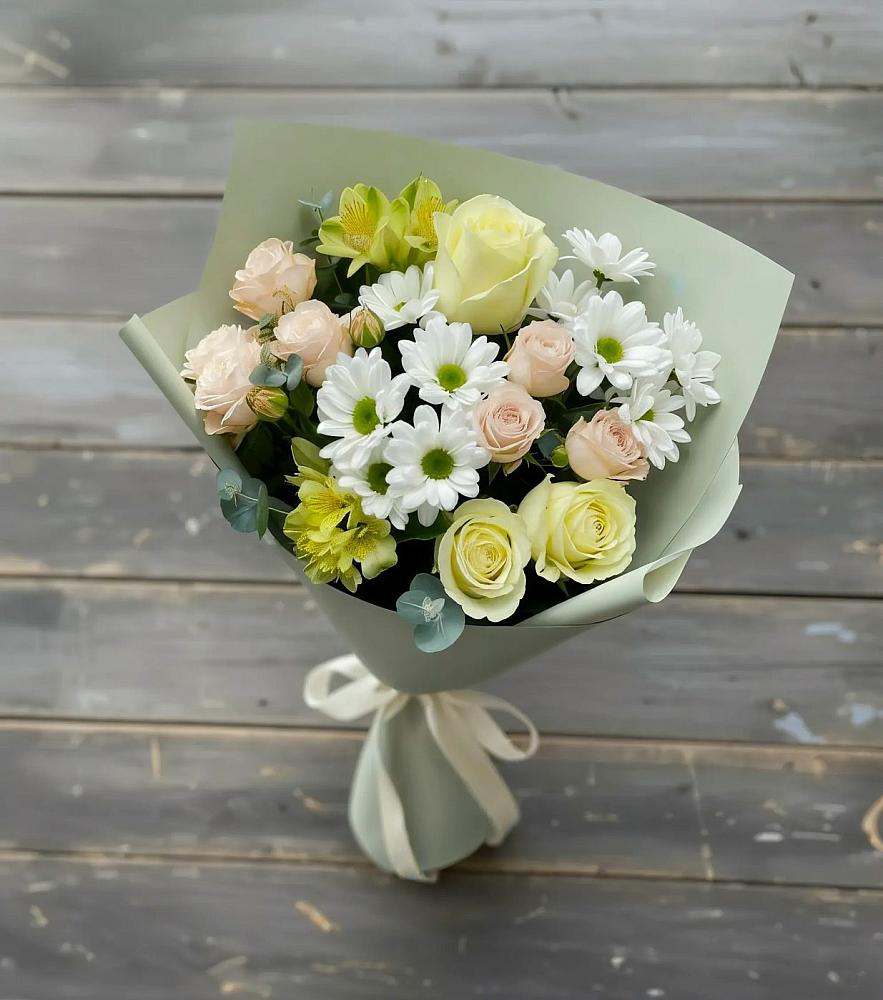 Букет цветов из: Альстромерии, Розы и Хризантемы в Староникольское 