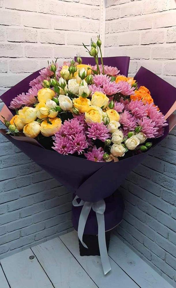 Букет цветов из: Хризантемы и Розы в Староникольское 