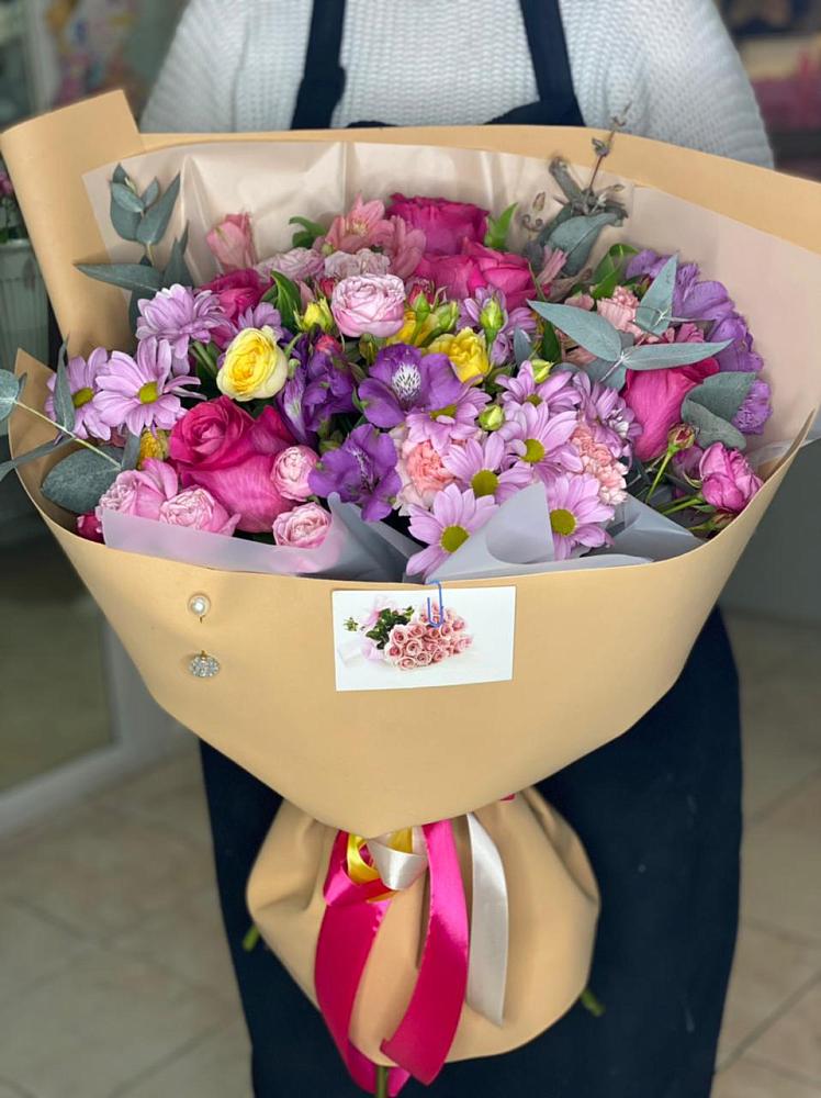 Букет цветов из: Хризантемы, Гвоздики и Альстромерии в Староникольское 