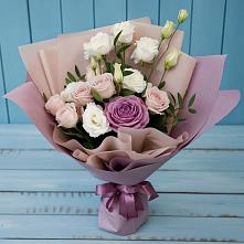 Букет цветов из:  Розы и Лизиантусы в Староникольское 