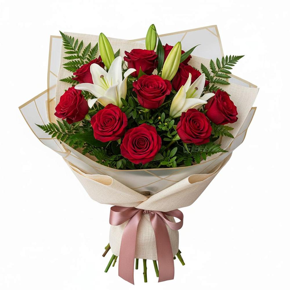 Букет цветов из: Лилии и Розы в Староникольское 