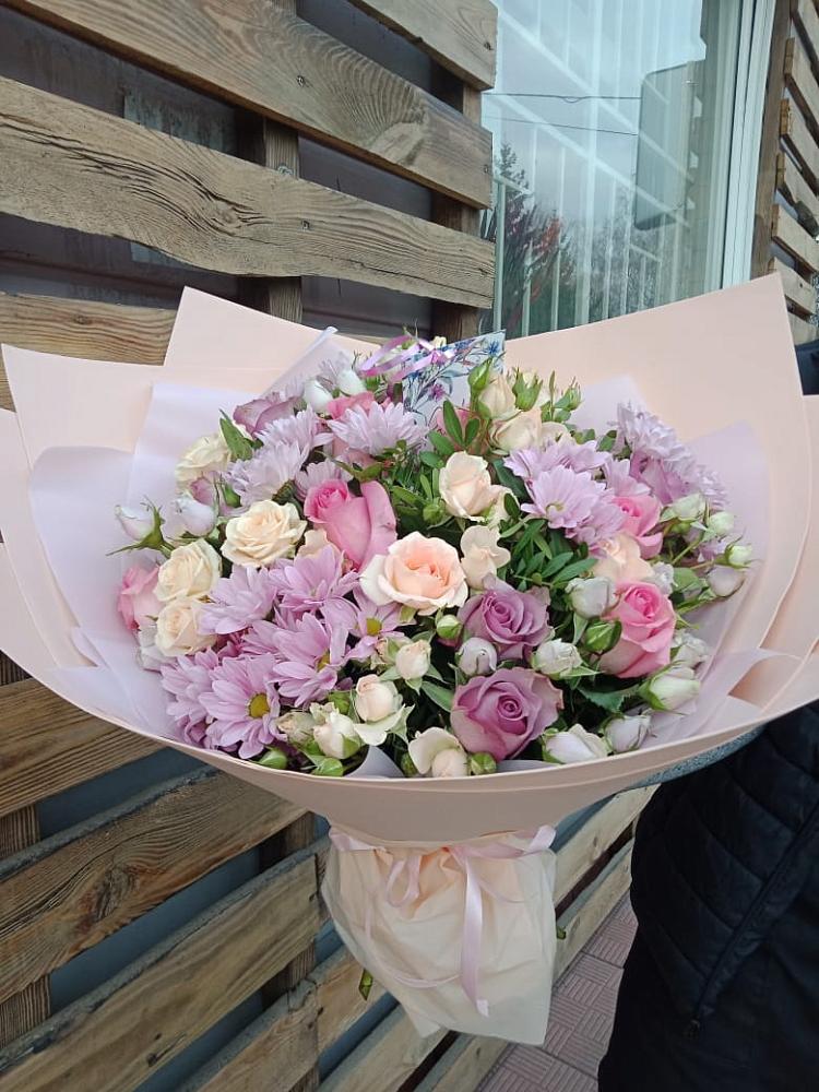 Букет цветов из: Розы и Хризантемы в Староникольское 