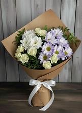 Букет цветов из:  Хризантемы и Розы в Староникольское 