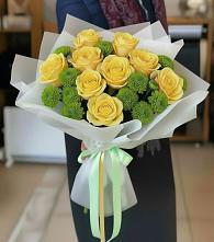 Букет цветов из:  Хризантемы и Розы в Староникольское 