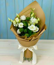 Букет цветов из:  Хризантемы и Лизиантусы #REPLACE_PRED# Староникольское 