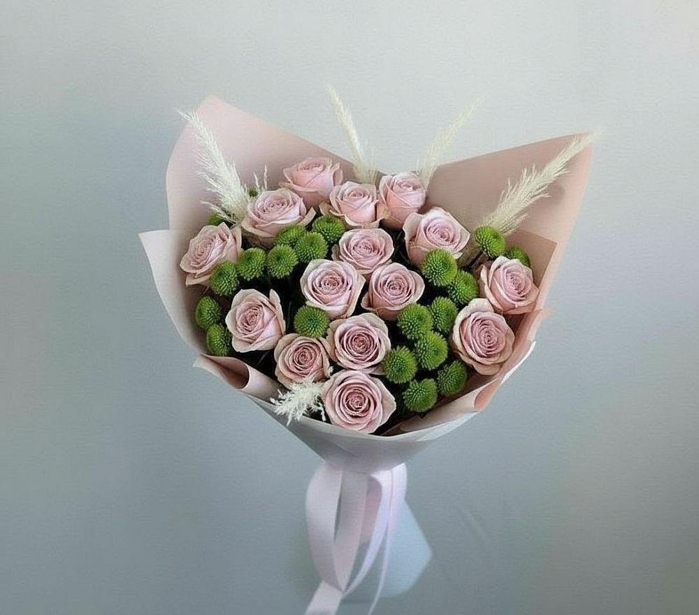 Букет цветов из: Розы и Хризантемы в Староникольское 