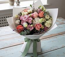 Букет цветов из:  Розы, Лизиантусы и Гвоздики в Староникольское 