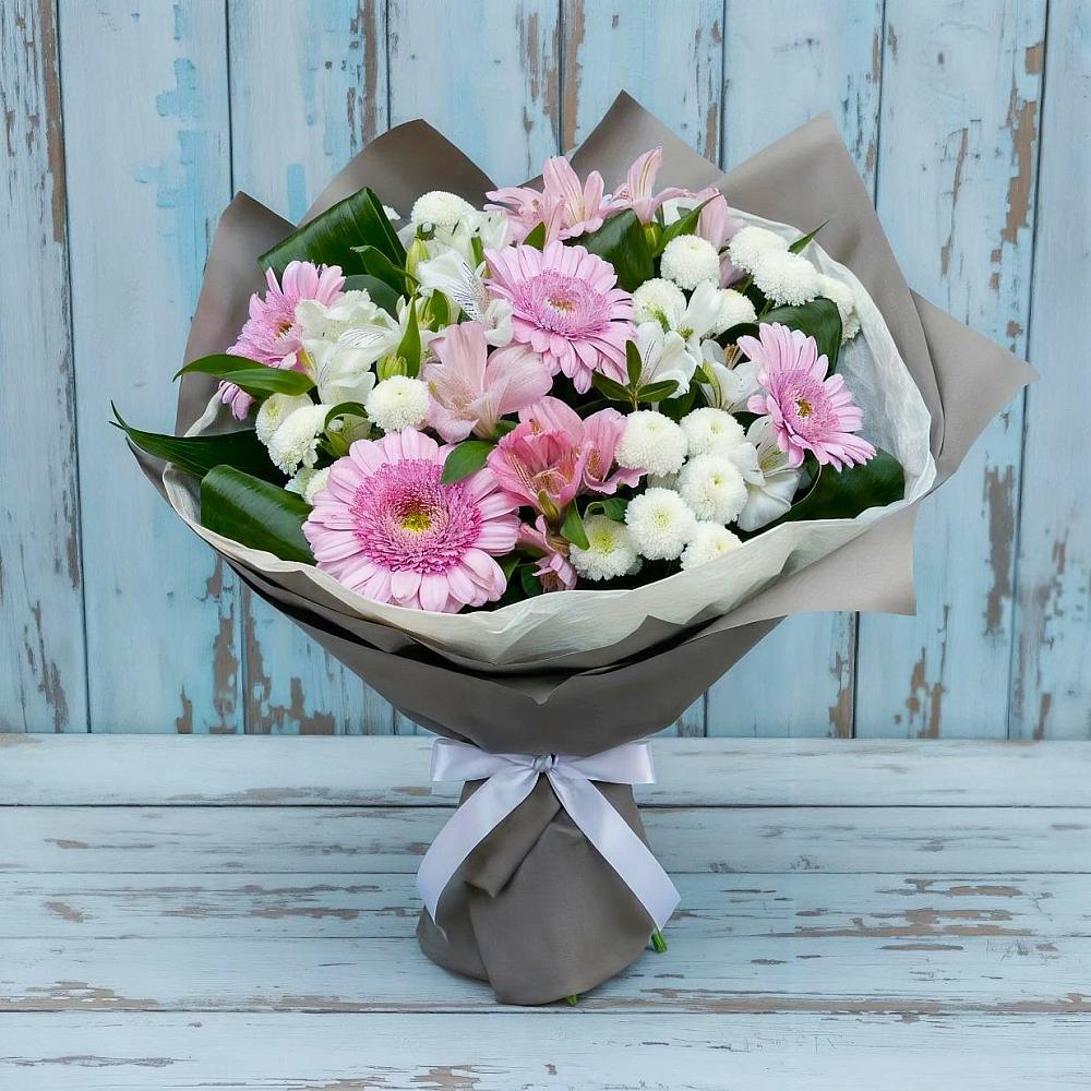 Букет цветов из: Герберы, Альстромерии и Хризантемы в Староникольское 