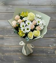 Букет цветов из:  Альстромерии, Розы и Хризантемы в Староникольское 