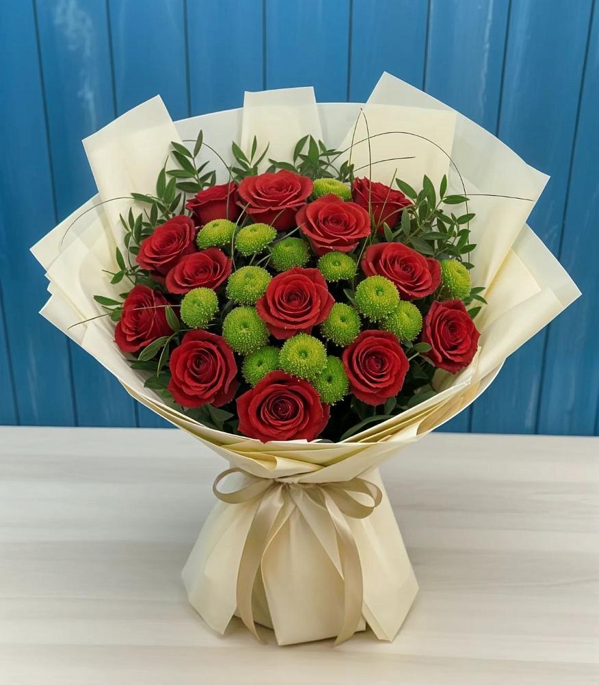 Букет цветов из: Розы и Хризантемы в Староникольское 