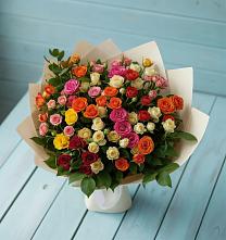 Букет Микс из разноцветных кустовых роз в Староникольское 